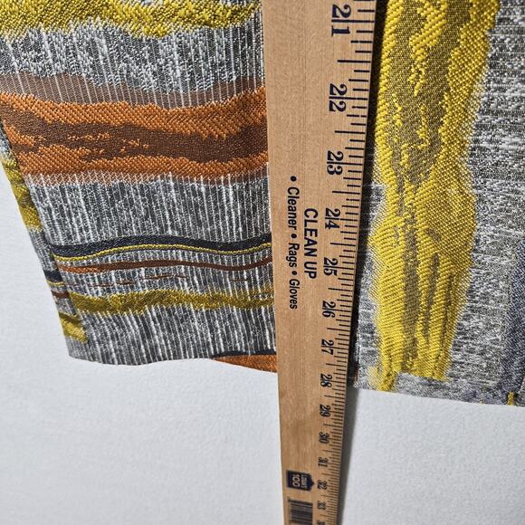 Ashro Jacquard Midi Skirt sz 12 Gray Yellow Orange Geo Print Lined Fall READ - Picture 12 of 13